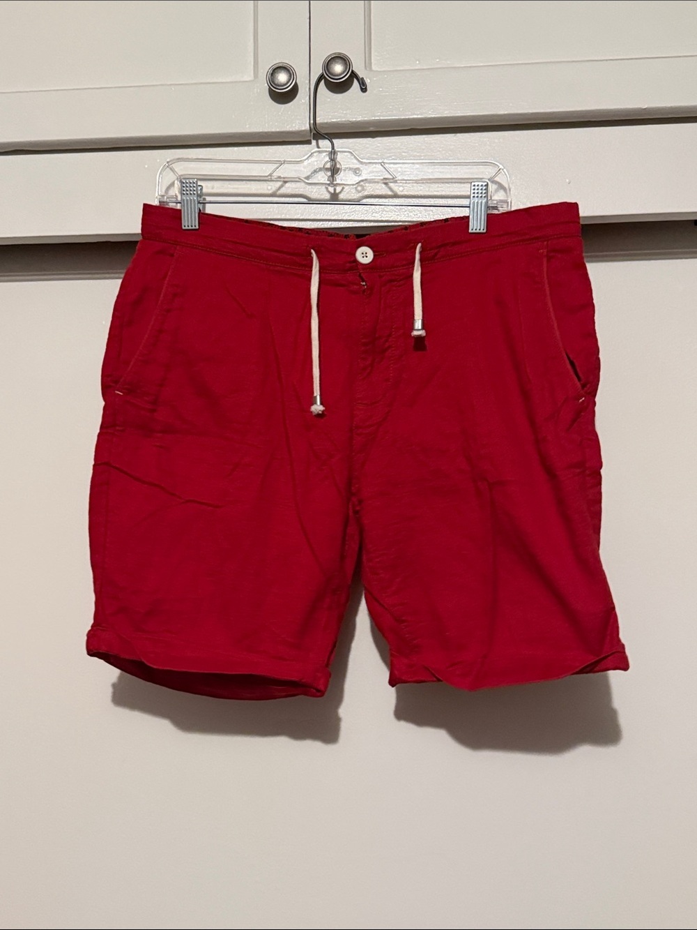 Zara Men's Red Drawstring Hybrid Shorts